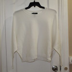 White Ribbed Sweater